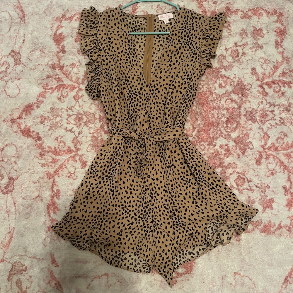Pink Lily cheetah romper